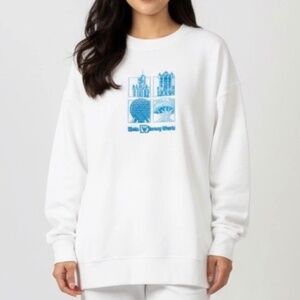 2025 DISNEY PARKS SWEATSHIRT WALT DISNEY WORLD ICONS 4 PARK LARGE WHITE